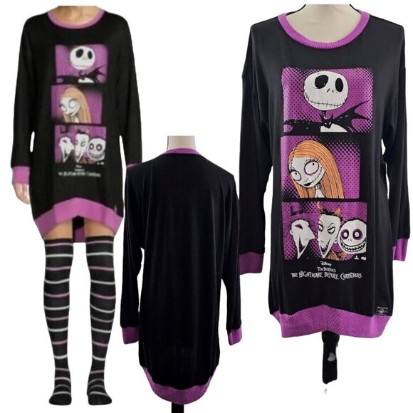 DISNEY'S Nightmare Before Christmas Villains Halloween 2 Piece Sleepwear Set - Picture 1 of 11